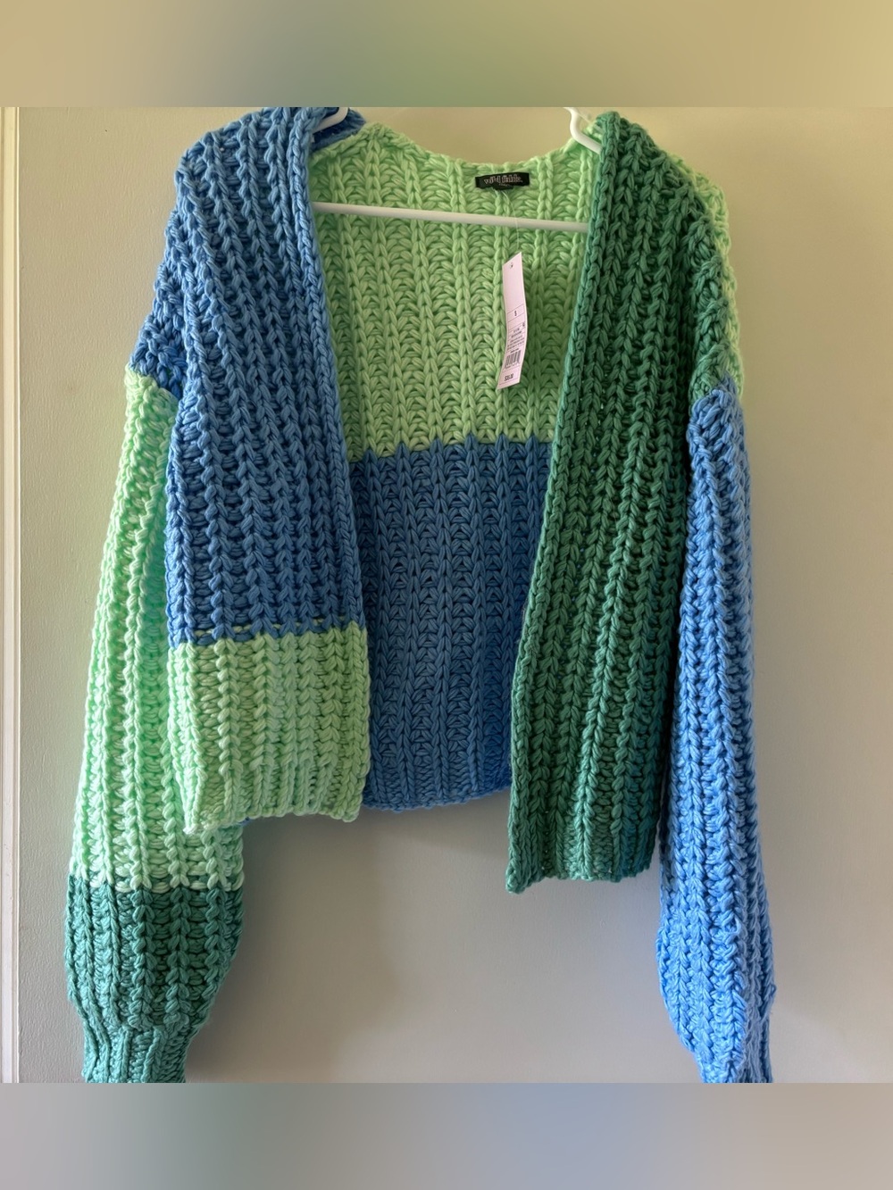 Target Chunky Colorblock Cardigan in Blue & Green